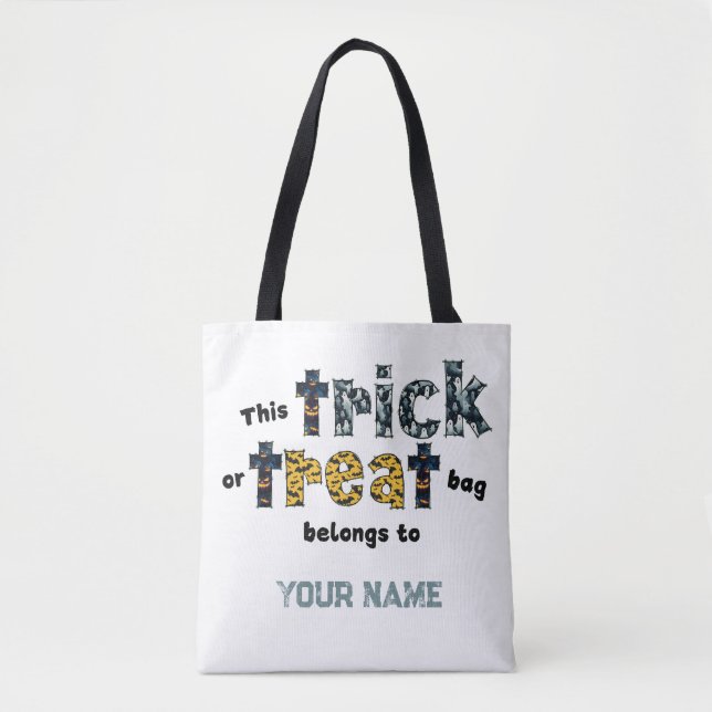 Trick or treat Halloween Tote Bag (Front)