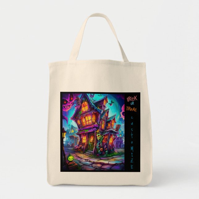 Trick or Treat Halloween Town Customized Tote Bag (Front)