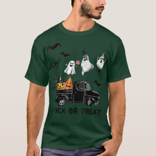 Trick Or Treat Halloween Truck Monster Ghost Bat P T-Shirt