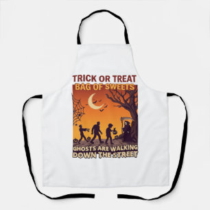 Trick Or Treat Halloween Zombies Grim Reaper Pumpk Apron