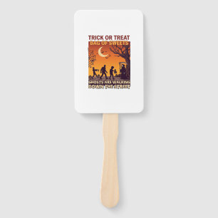 Trick Or Treat Halloween Zombies Grim Reaper Pumpk Hand Fan