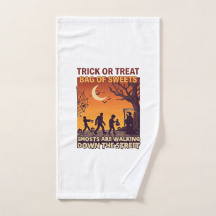 Trick Or Treat Halloween Zombies Grim Reaper Pumpk Hand Towel