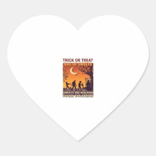 Trick Or Treat Halloween Zombies Grim Reaper Pumpk Heart Sticker