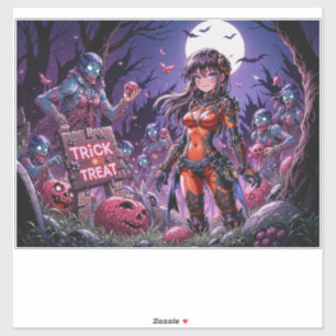 Trick or Treat Halloween Zombies Handing out Brain