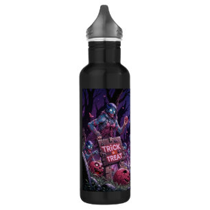Trick or Treat Halloween Zombies Handing out Brain 710 Ml Water Bottle