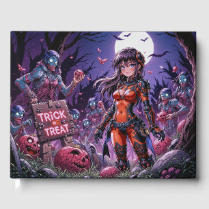 Trick or Treat Halloween Zombies Handing out Brain Guest Book