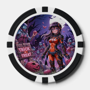 Trick or Treat Halloween Zombies Handing out Brain Poker Chips