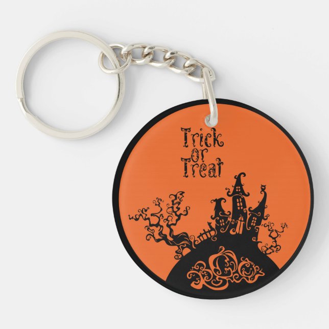 Trick or Treat Hallowen House Key Ring (Front)
