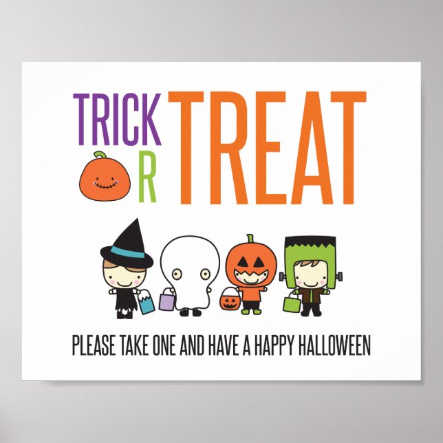 Trick or Treat Happy Halloween candy porch Sign (Front)