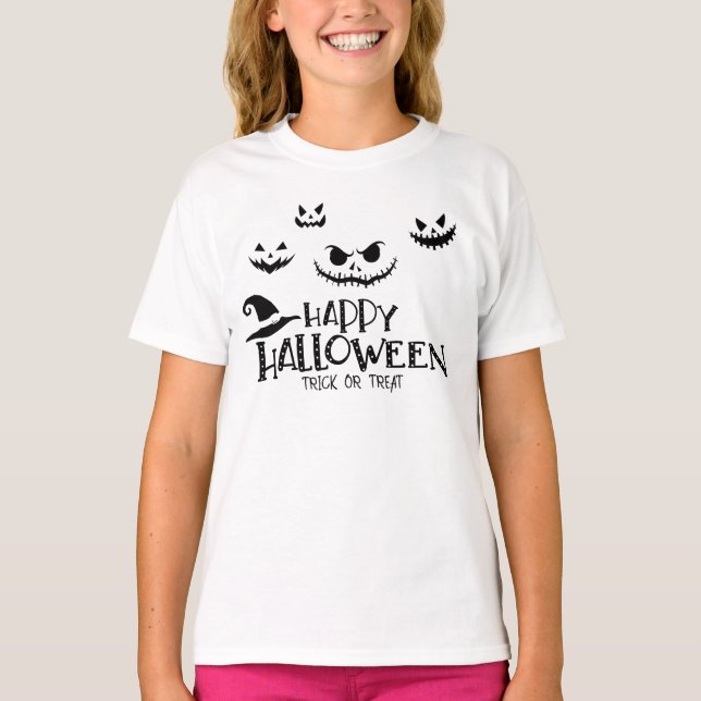 Trick or Treat Happy Halloween Costume for girls   T-Shirt (Front)