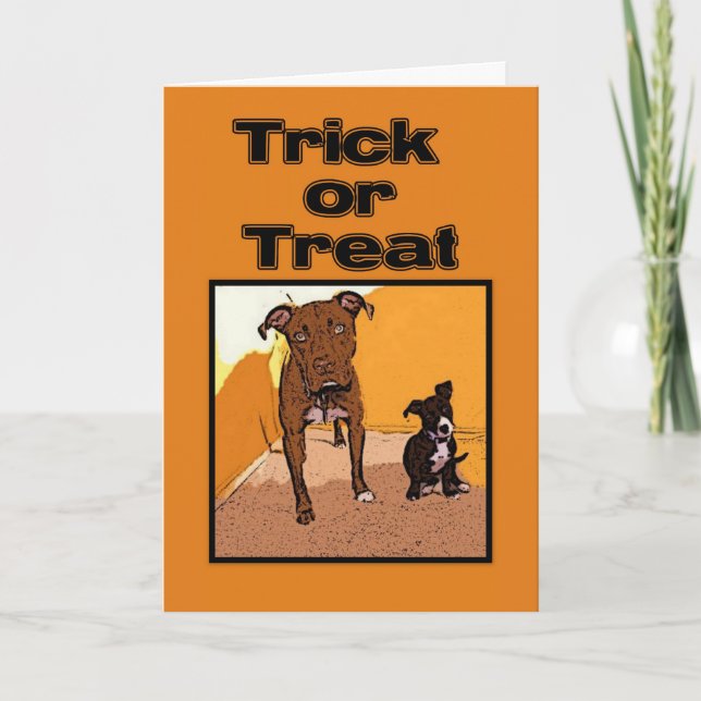 Trick or Treat Happy Halloween Dogs Card (Front)