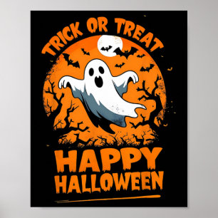 Trick Or Treat Happy Halloween Ghost Costume Fun  Poster