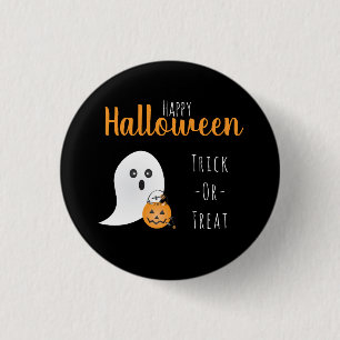 Trick Or Treat Happy Halloween Ghost Spooky 3 Cm Round Badge