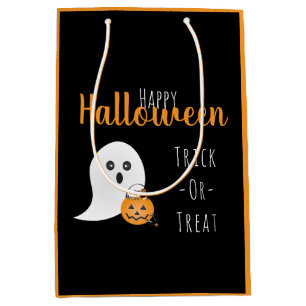 Trick Or Treat Happy Halloween Ghost Spooky Medium Gift Bag