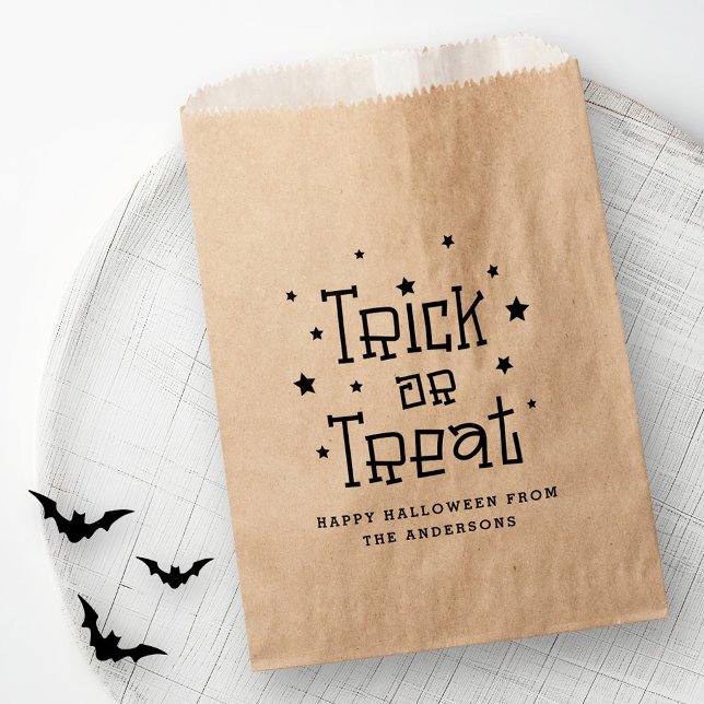 Trick or treat Happy Halloween Kraft Favour Bags (Trick or treat Happy Halloween Kraft Favor Bag)