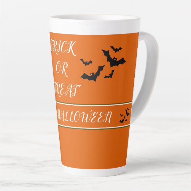 TRICK OR TREAT HAPPY HALLOWEEN LATTE MUG (Right Angle)