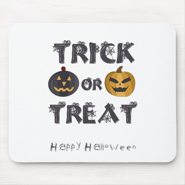 Trick or Treat Happy Halloween Mouse Mat (Front)