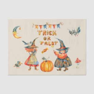 Trick or Treat Happy Halloween Watercolor Witches Tissue Paper