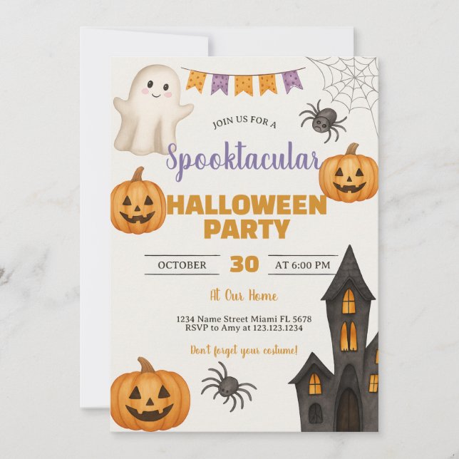 Trick-or-Treat Haunted Bash Invite (Front)