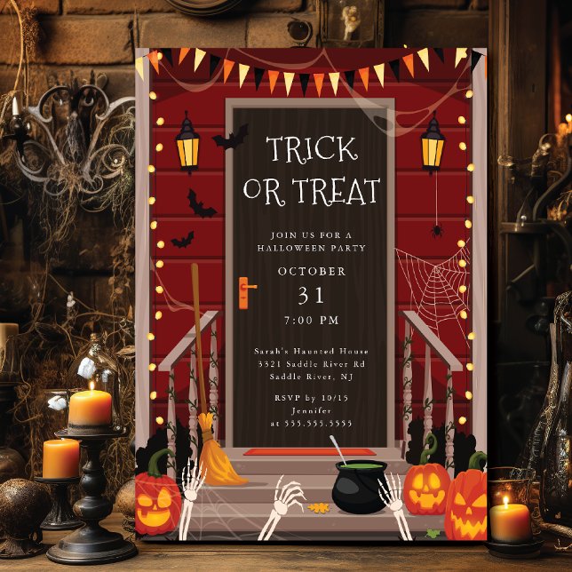 Trick or Treat Haunted Halloween  Invitation (Creator Uploaded)