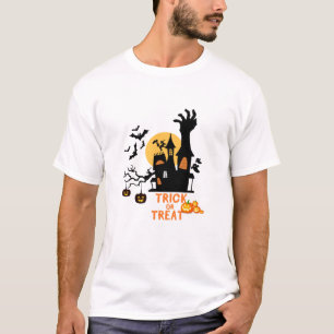 Trick or Treat Haunted House & Zombie Halloween T-Shirt