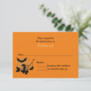 Trick or Treat House Halloween Wedding Party RSVP Invitation