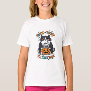 Trick or Treat I'll Take Tuna Funny Cat Halloween T-Shirt