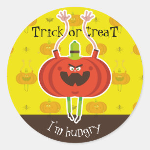 Trick or treat i'm hungry classic round sticker