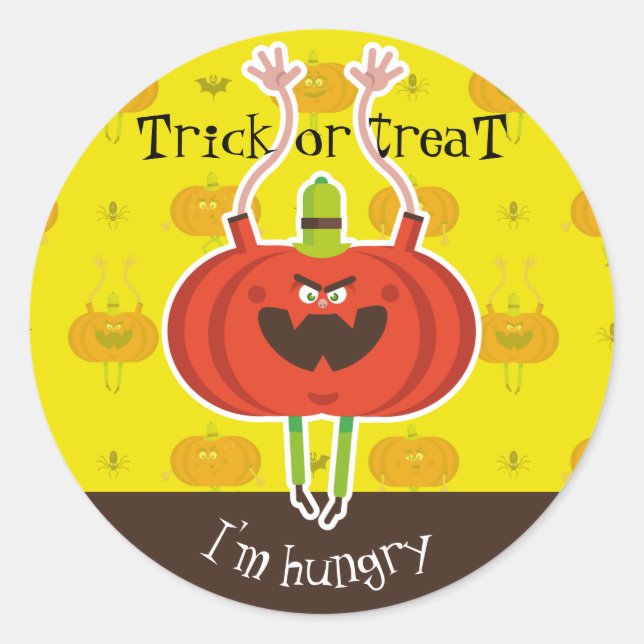 Trick or treat i'm hungry classic round sticker (Front)