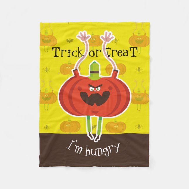 Trick or treat i'm hungry fleece blanket (Front)