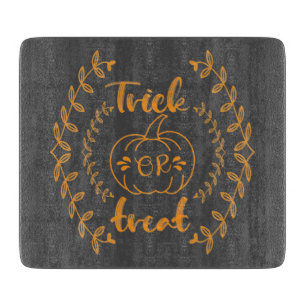 Trick or treat in plants frame  cutting board