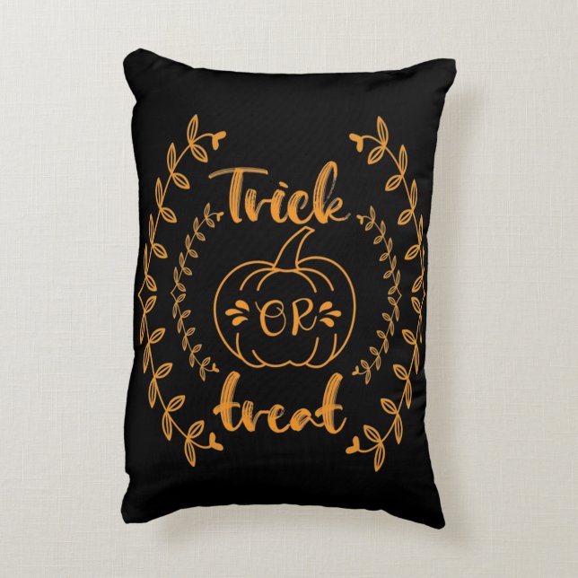 Trick or treat in plants frame  decorative cushion (Back(Vertical))