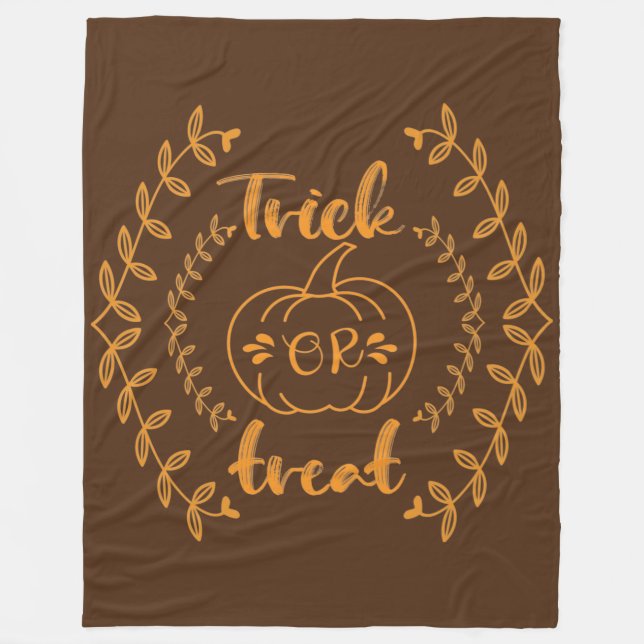 Trick or treat in plants frame  fleece blanket (Front)