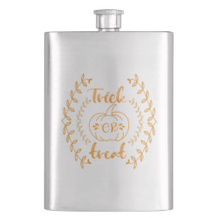 Trick or treat in plants frame hip flask