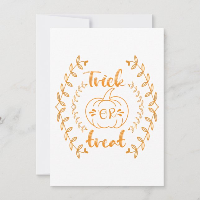 Trick or treat in plants frame  holiday card (Front)