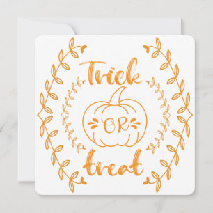 Trick or treat in plants frame holiday card