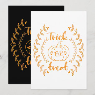 Trick or treat in plants frame invitation
