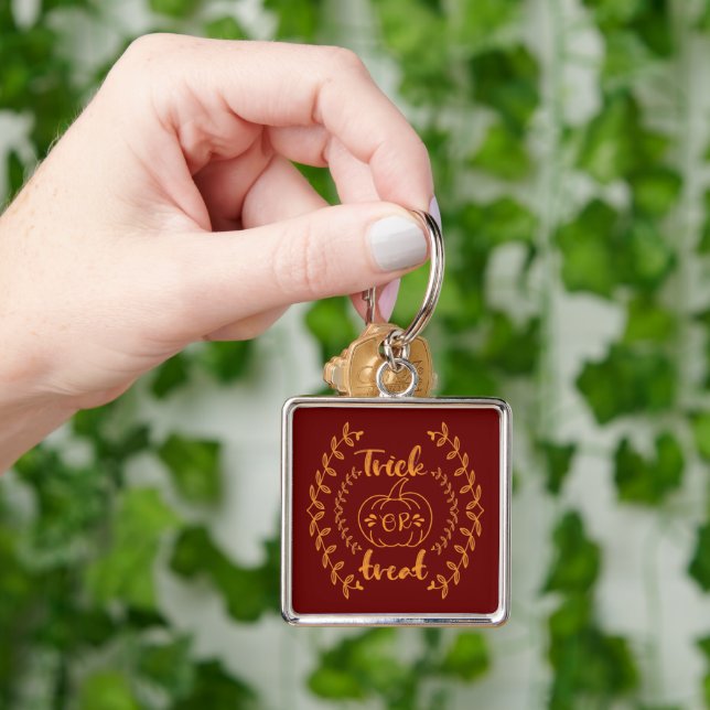 Trick or treat in plants frame  key ring (Hand)