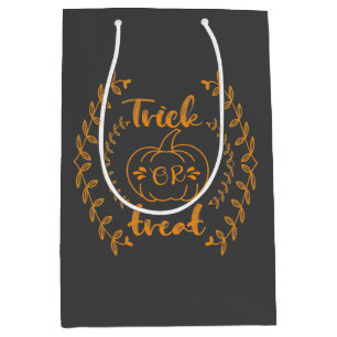 Trick or treat in plants frame  medium gift bag