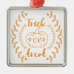 Trick or treat in plants frame  metal tree decoration