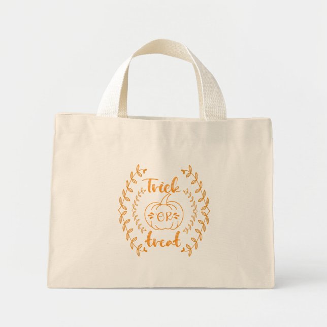 Trick or treat in plants frame  mini tote bag (Front)
