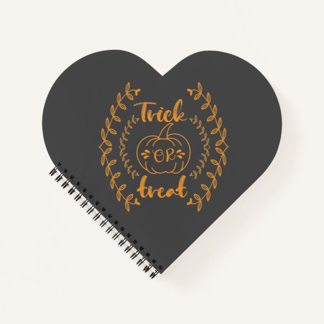 Trick or treat in plants frame  notebook (Front)