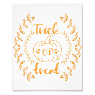 Trick or treat in plants frame photo print