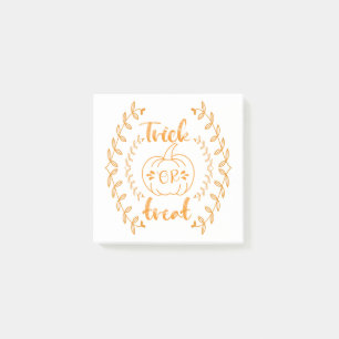 Trick or treat in plants frame  post-it notes