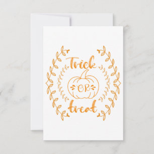 Trick or treat in plants frame  thank you card