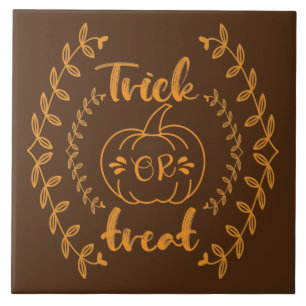 Trick or treat in plants frame tile