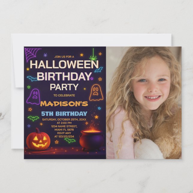 Trick or Treat Kids Birthday Invitation (Front)
