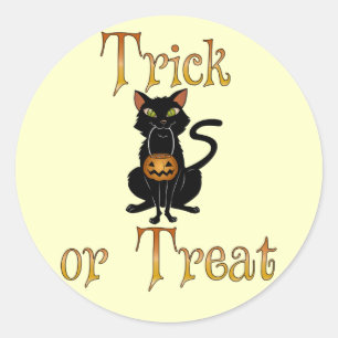 Trick or Treat Kitty Classic Round Sticker
