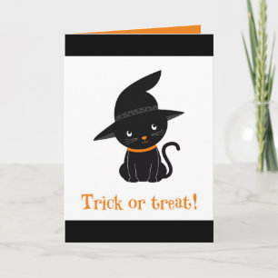 Trick Or Treat Kitty Folded Greeting Card