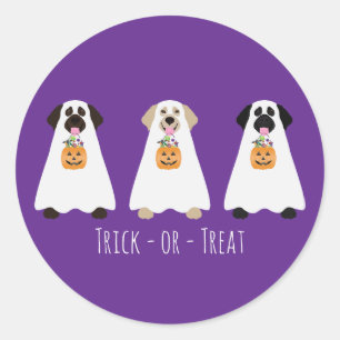 Trick Or Treat Labrador Retriever Ghost Dogs Classic Round Sticker
